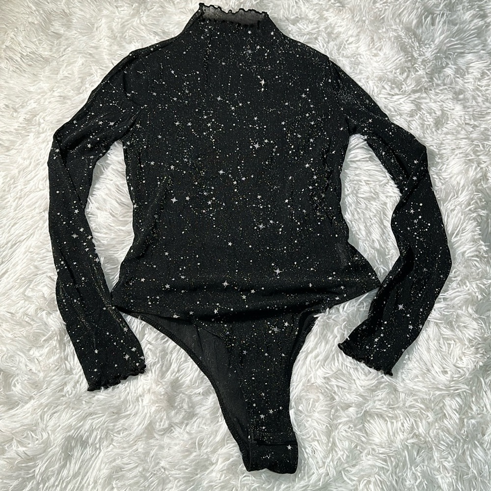 Starry see through bodysuit size small